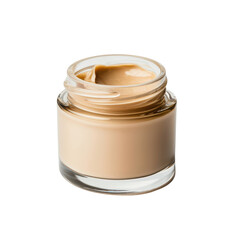 Smooth Beige Cream in Glass Jar for Cosmetic Use and Beauty Applications