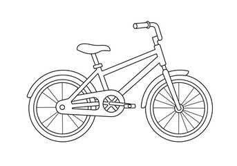 Illustration of outline bike In Flat Style 