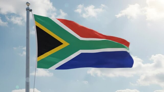 waving south african flag