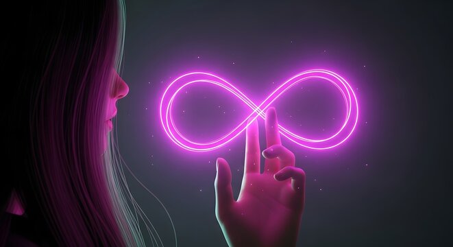 Neon Infinity Symbol A Glowing Concept of Eternity and Limitless Potential