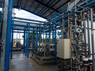 Equipment in water treatment plant in chemical industry to purify water for Steam generator, power...