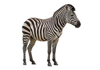 Zebra standing, transparent background