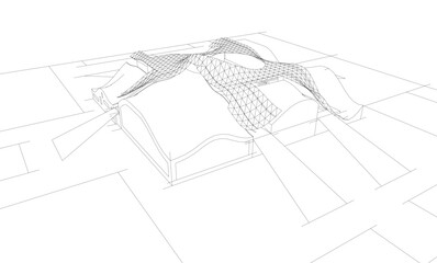 Abstract buildings 3d. Architectural background 