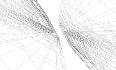 Abstract buildings 3d. Architectural background 