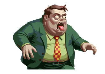 Obraz premium Horrifying Illustration of a Zombie Businessman Undead Corporate Horror