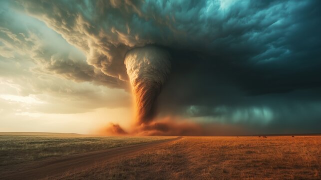 Storm-chaser POV of a tornado forming over open plains with high-contrast sky and rising dust&mdash;stunning documentary shot, ideal for editorial features, weather education, and storm awareness.