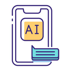 This AI Assistant icon is suitable for Artificial Intelegence, Chatbot, etc