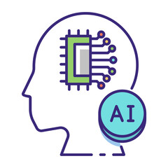 This Deep Learning icon is suitable for Artificial Intelegence, Chatbot, etc