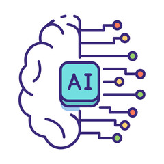 This Neural Network icon is suitable for Artificial Intelegence, Chatbot, etc