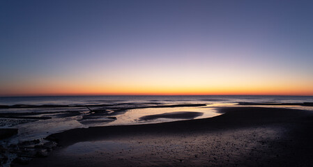 The river flowing into the Caspian Sea at dawn.