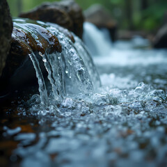 Pure motion — flowing water and crystal-clear drops in perfect harmony.