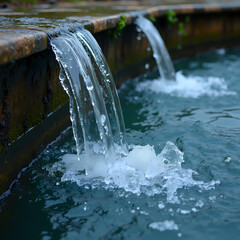 Pure motion — flowing water and crystal-clear drops in perfect harmony.