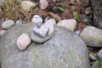 small and large stones