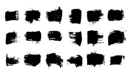  Grunge design elements. Brush texture banners. Brush strokes vector. Set of text boxes. Paintbrush collection.