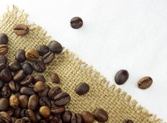 grains of the fresh coffee.