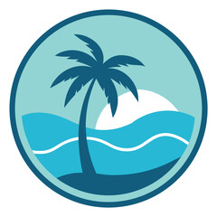 Palm Tree And Beachball In Playful Summer Style