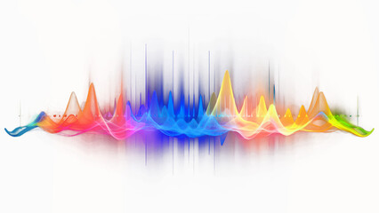 PNG rainbow sound wave effect, transparent background