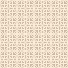 Abstract geometric seamless pattern. Vector ornament texture with curved shapes, grid, net, lattice. Subtle vintage background in gothic style with medieval motifs. Beige color texture. Repeat design