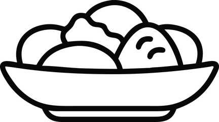  sushi in a bowl black and white graphic design