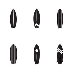 vector icons set of surfboards for summer or surfing themed designs illustrations