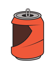 Crushed and Dented Soda Can Illustration