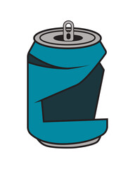 Crushed and Dented Soda Can Illustration