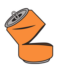 Crushed and Dented Soda Can Illustration
