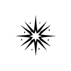 Sparkle Star Vector Stock Illustration. Star Minimalist North Star Icon Set – Celestial Elements for Astronomy, Navigation, and Holiday Designs.