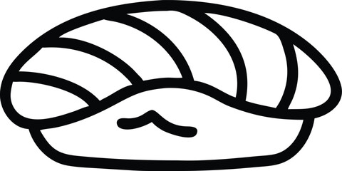  sushi with swirl top black and white graphic design element