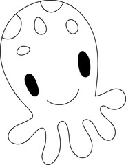 Cute Octopus Doodle Coloring Page

