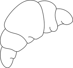 Cute Croissant Doodle Coloring Page

