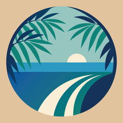 Starry Night Sky Over A Deserted Palm Island