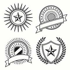 Elegant Emblem Set: A collection of beautifully crafted emblems, each radiating a sense of prestige and distinction with their unique designs.