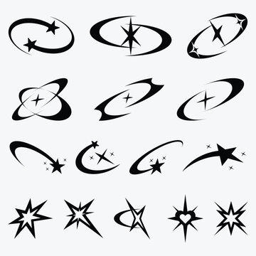 Y2K Star Swirl Vector Set
