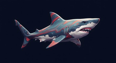 Fototapeta premium Abstract Shark Illustration