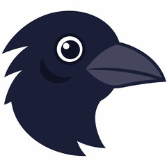 Naklejka premium Raven head silhouette 