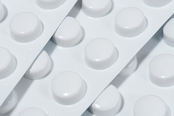 Medical pills in a white blister pack