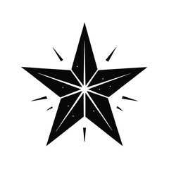 Star with Glowing Aura Magical Silhouette Icon Vector Illustration