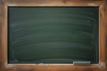 Photorealistic Textured Chalkboard with Wooden Frame on Black Background in High Resolution