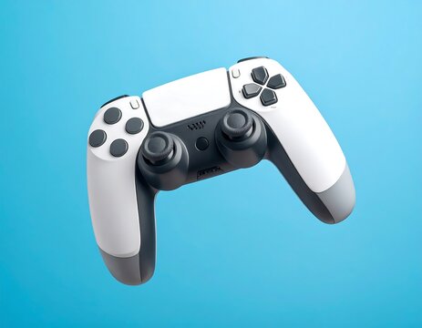 White and gray game controller