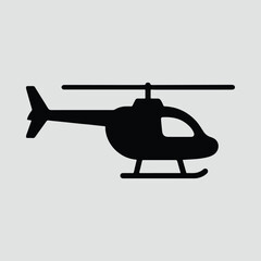 Silhouette helicopter simple black vector transport aviation Illustration Vector