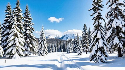 winter landscape in the mountains