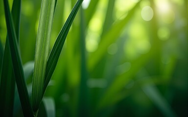 Fototapeta premium Abstract green striped nature background, vintage tone. green textured leaf of the plant. natural eco background. High quality