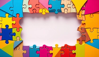 Colorful geometric puzzle frame for fashion sale promotion on social media,  vibrant,  editable