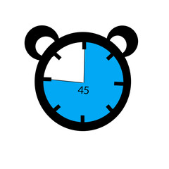 Stopwatch vector icon illustration: a symbol of time, clock, and business with minute and hour design elements