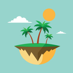 Surfing Competition Poster With Dynamic Palm Art