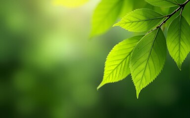 A natural scene of a green leaf branch, suitable for environmental or outdoor-themed designs. High quality