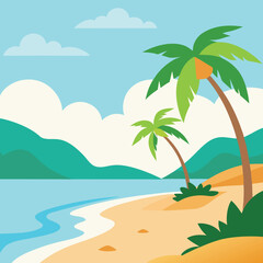 Beach Bar Menu Design With Palm Borders