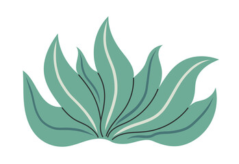 Seaweed icon. Ocean plants, underwater flora, seagrasses. Aquatic plant, algae, tropical coral element. Flat vector illustration isolated on white background