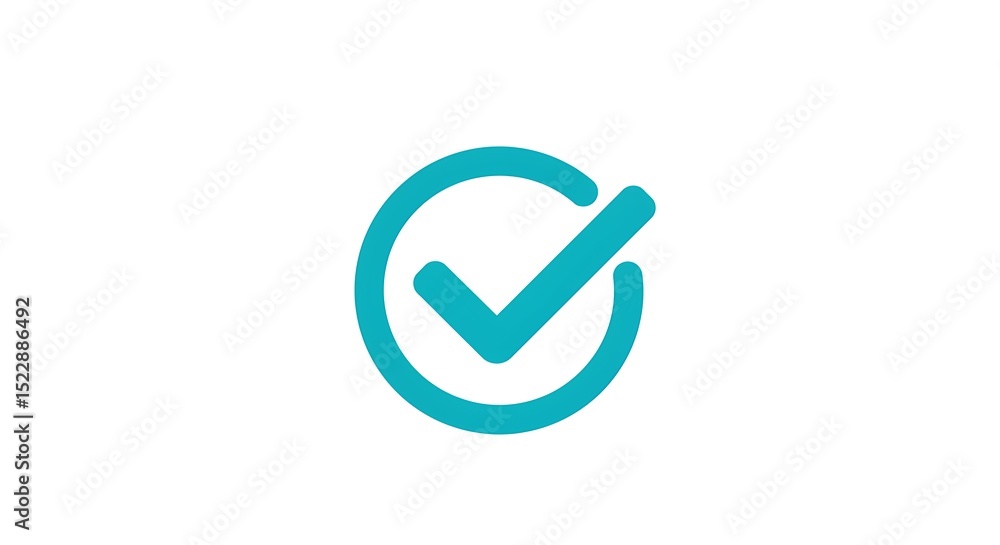 Poster check mark in circle icon for approval or task completion